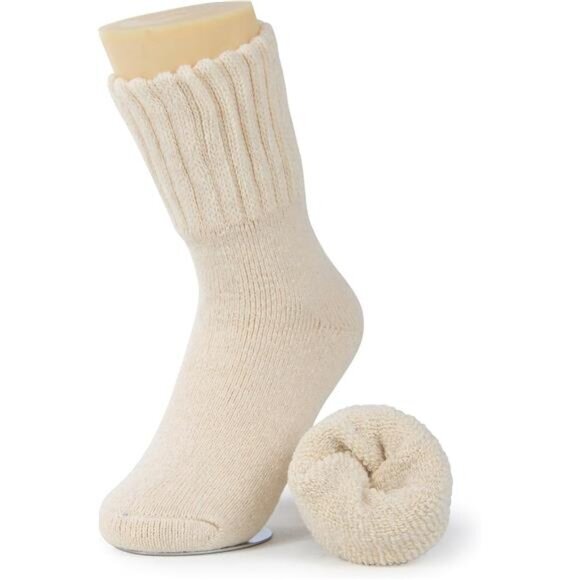 3 Pairs White Boot Socks Thick Knitted Winter Socks Knit Warm Socks for‎ Women - Picture 6 of 6